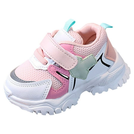 

dmqupv Girls Sneakers Size 13.5 Little Kids Girls Glitter Sneakers Sparkle Slip On Walking Shoes for Kids/Children Breathable Running Sneakers Pink 29