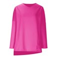 thumbnail image 6 of JGGSPWM Women's Fall Oversized V Neck Knit Tunic Solid Long Sleeve Loose Fit Pullover Sweaters Hot Pink 3XL, 6 of 8
