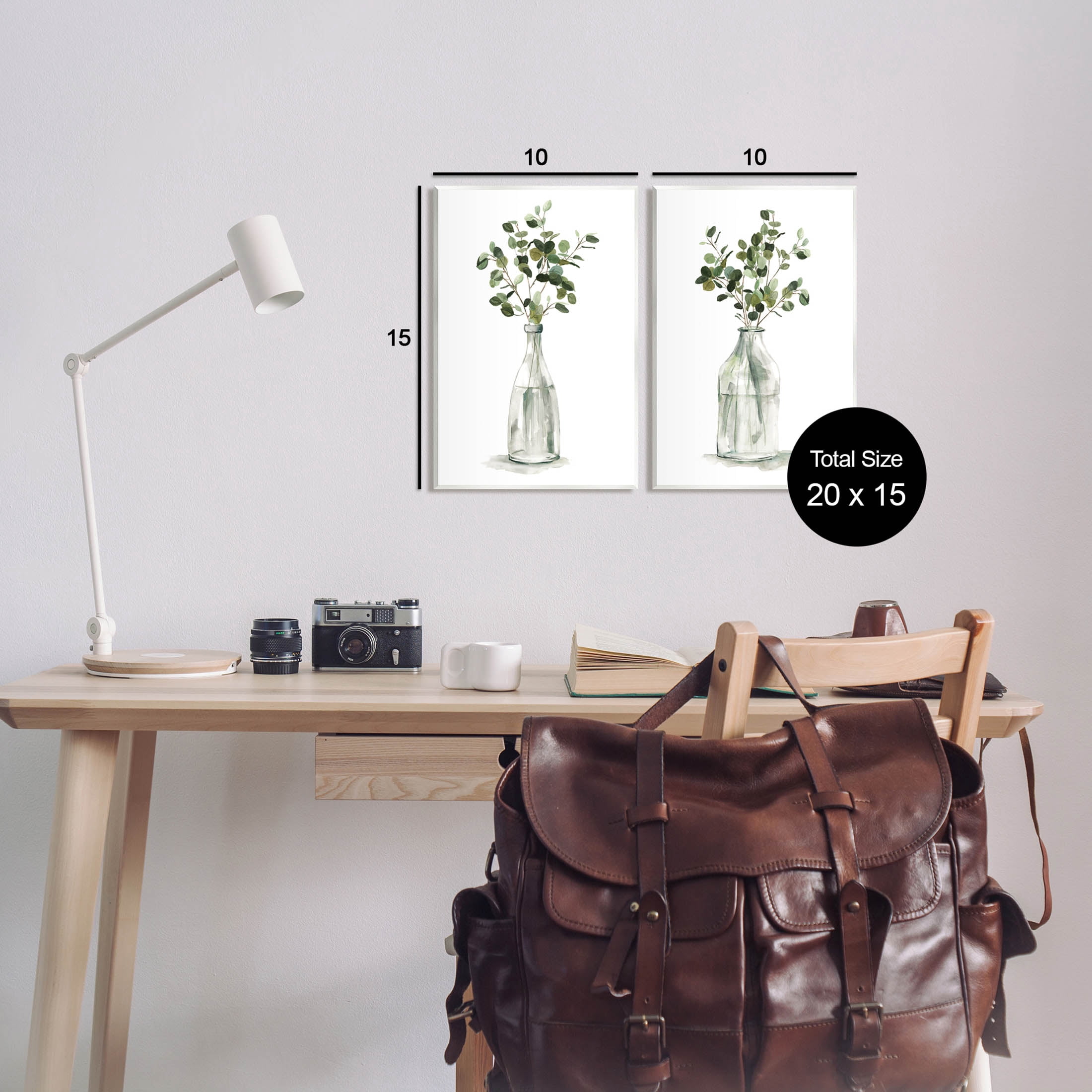 Eucalyptus Herbal Bouquet Arrangement Botanical & Floral Graphic Art Unframed Art Print Wall Art, Set of 2