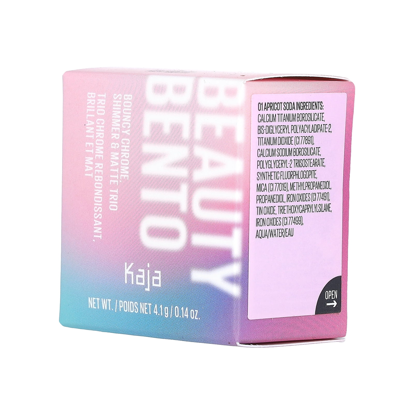Kaja Beauty Bento, Bouncy Chrome, Shimmer & Matte Eyeshadow Trio, 16 Peach Madeline, 0.14 oz (4.1 g)