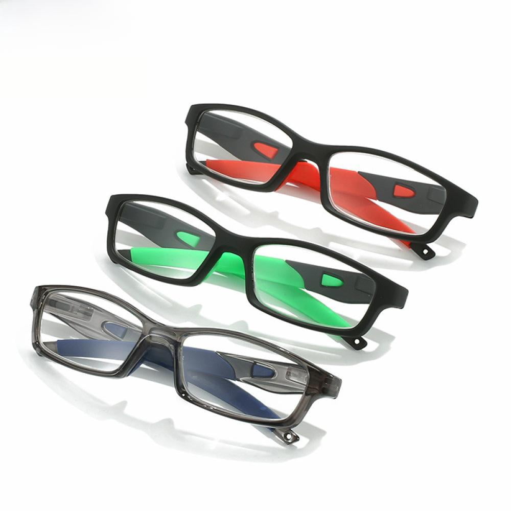3 Pairs Mens Rimmed Sporty Rectangle Reading Glasses +2.0, Womens Blue Light Blocking Plastic Sport Spring Hinge Readers 2.00, Fashion Presbyopia glasses +200 strength