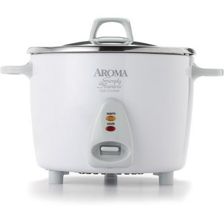 Aroma 14 Cup Stainless White Pot Style Rice Cooker, 3 (Best Rice Cooker With Stainless Steel Inner Pot)