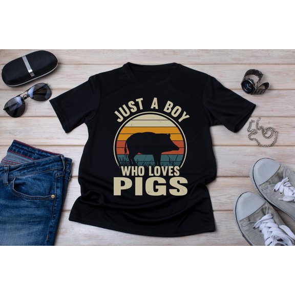MilkCho Boy Who Loves Pigs Shirt: Farm Animal Lover Gift