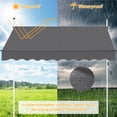 thumbnail image 3 of Yaheetech 96.5" L Manual Retractable Awning with Adjustable Height, Dark Gray, 3 of 7