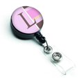thumbnail image 1 of ""Caroline'S Treasures Letra L Monograma Inicial Rayas Rosadas Carrete Retráctil Para Insignia Multicolor (Cj1005-Lbr)"", 1 of 3