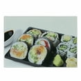 thumbnail image 1 of Wasabi Cutting Board, Macro Food Photography with Traditional Assorted Sushi Plate with Soy Sauce Print, Decorative Tempered Glass Cutting and Serving Board, in 3 Sizes, by Ambesonne, 1 of 2
