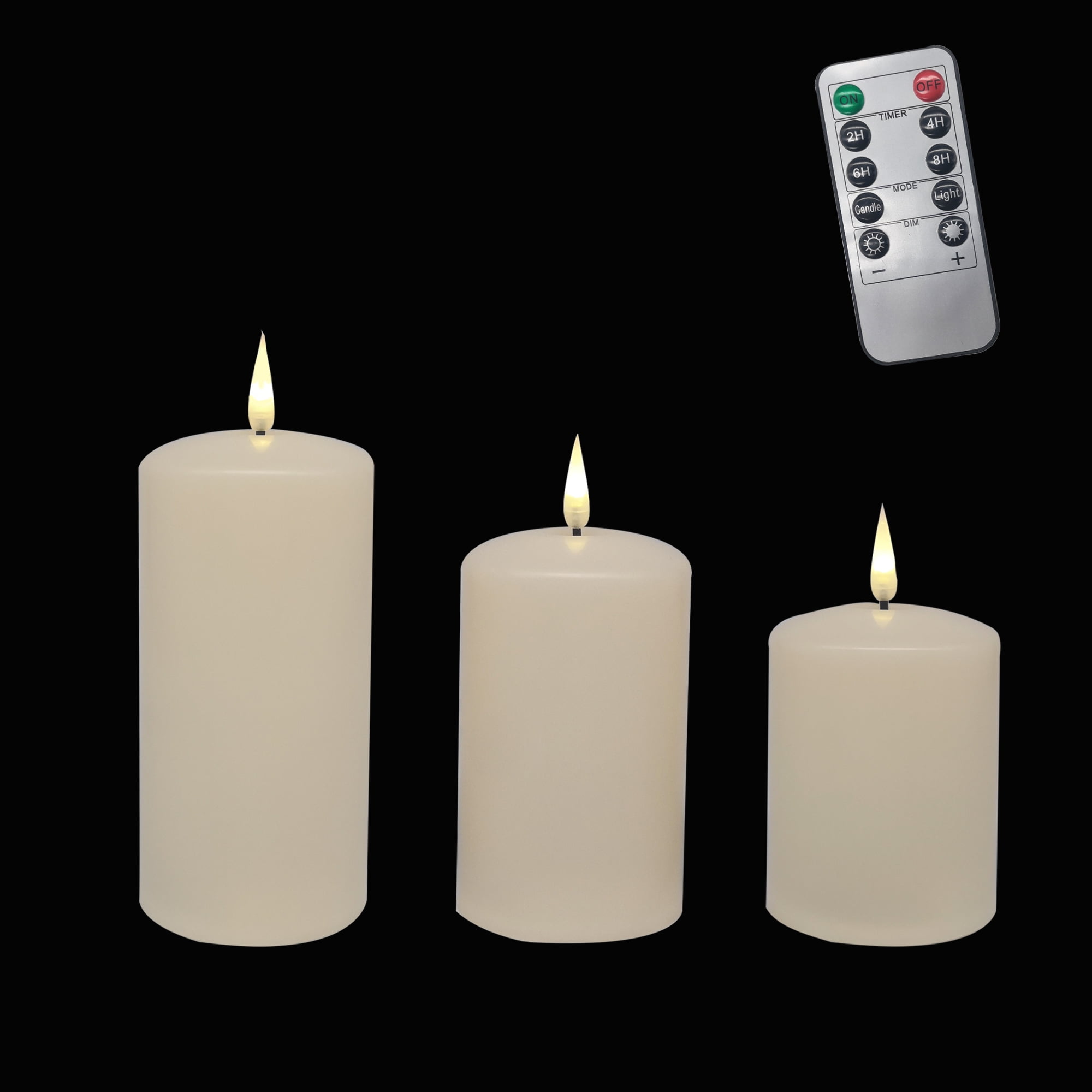 YASENN 3" Battery Candles with Remote Flickering Battery Operated