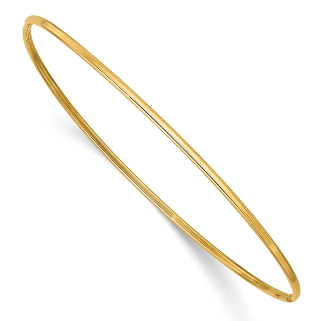 14k Yellow Gold 1.5mm Slip On Bangle Bracelet