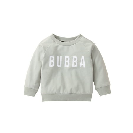 

Nokpsedcb Toddler Casual Pullover Infant Boy Girl Grey Letters Print Crew Neck Long Sleeve Loose Fit Sweatshirt Grey 3-6 Months