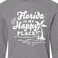 thumbnail image 4 of Inktastic Florida is My Happy Place with Palm Trees Long Sleeve T-Shirt, 4 of 5