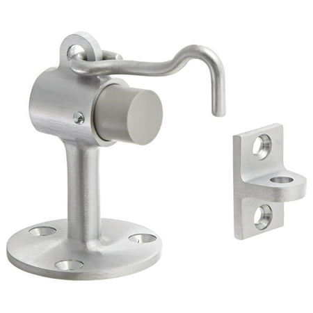 

CodYinFI 472.26D Brass Door Stop with Keeper #12 x 1-1/4 FH WS Fastener with Plastic Anchor 2-1/2 Base Diameter x 3-3/4 Height Chrome Plated Finish