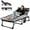 Groovy Grey, variant on Camping Cot, Adjustable 4-Position Adults Reclining folding Chaise with Pillow, Outdoor portable Lounge Chair Sleeping Cots Bed, Perfect for Camping, Pool, Beach, Patio