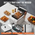 thumbnail image 4 of KFFKFF 1500W Electric Counter Fryer, 11.6Qt/11L Stainless Single Oil Fryer with Basket, Features Temp & Time Control, Overheat Safety, Ideal for Kitchen & Restaurant, 4 of 9