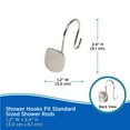 thumbnail image 6 of Kenney Abstract Rust-Resistant Brushed Nickel Metal Double Shower Curtain Hooks, Set of 12, 6 of 6