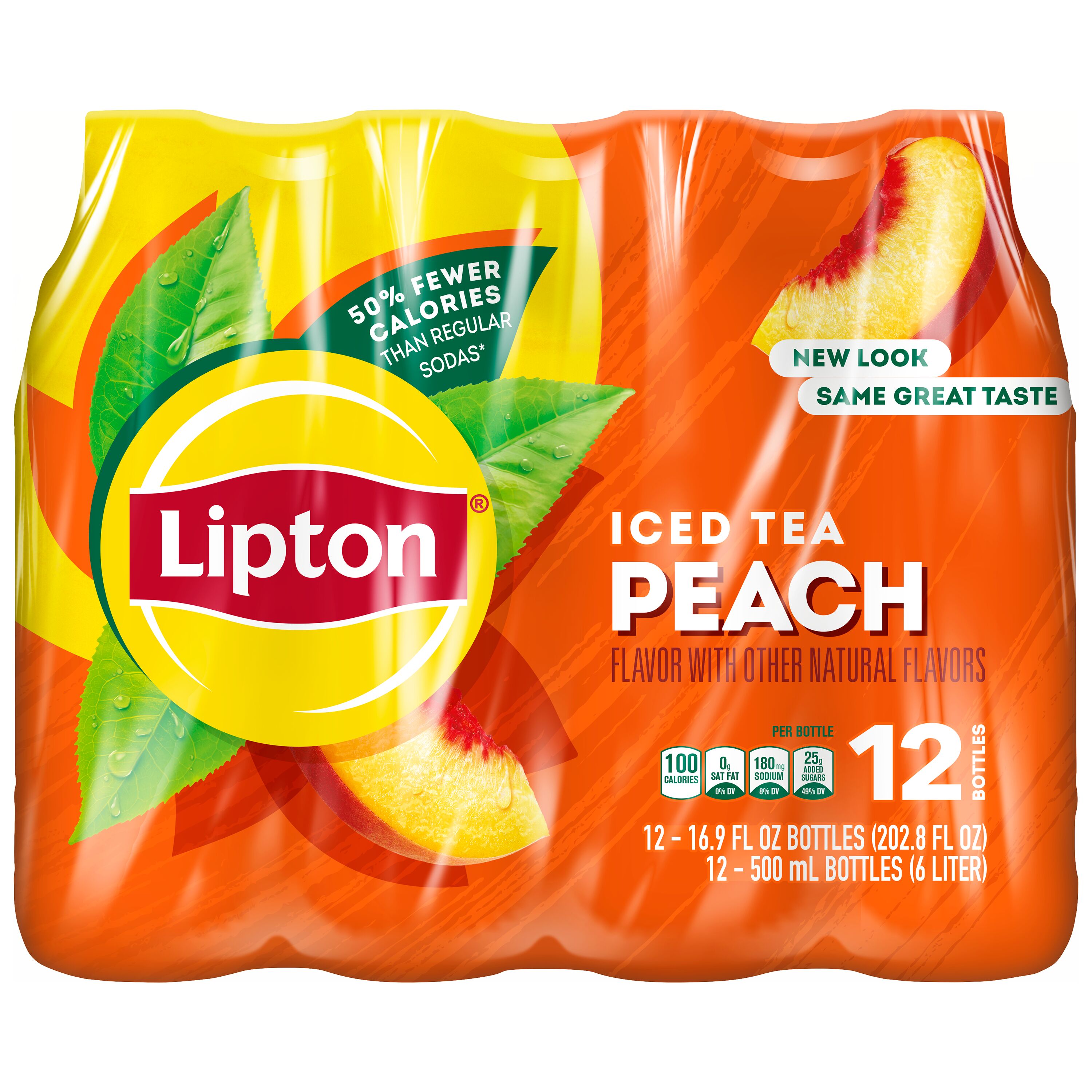 Lipton Peach Iced Tea, Bottled Tea Drink, 16.9 fl oz, 12 Pack Bottles - image 2 of 6