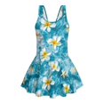 thumbnail image 6 of DISNIMO Girls Swimsuit Plumeria Print Kids One Piece Bathing Suit Skirted Sleeveless Swimwear U Neck Swim Dress Comfortable Breathable Swimsuits for Hawaiian Summer Beach Vacation, 6 of 8