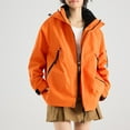 thumbnail image 5 of ZQUUVOU Women's 3 in 1 Winter Jacket Parka Snow Ski Jacket Set Thermal Fleece Lined Jacket with Zippered Pockets Windproof Waterproof Coat Orange, 5 of 7