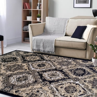 Hayden Geometric Indoor Area Rug by Blue Nile Nills - 8' x 10', Black