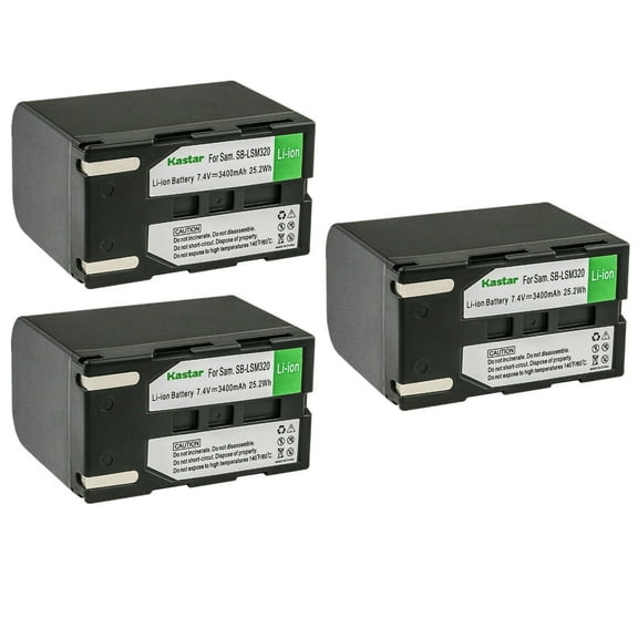Kastar SB-LSM320 Battery 3-Pack Replacement for Samsung SC-DC164, SC-DC165, SC-DC171, SC-DC171U, SC-DC173, SC-DC173U, SC-DC175, SC-DC563, SC-DC564, SC-DC565, SC-DC575, VP-D351, VP-D352 Camera