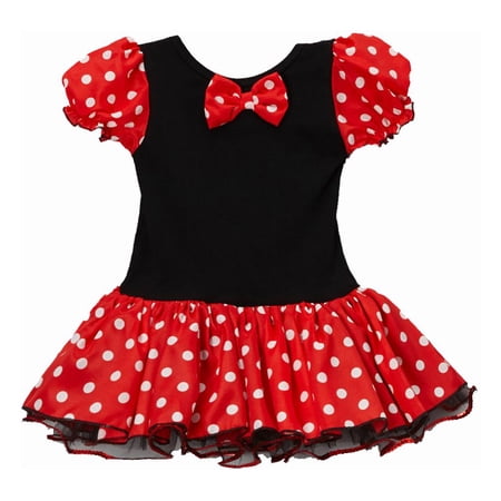 Wenchoice Black & Red Polka Dot Skirted Leotard Girl s XL(7T-8T)