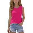 thumbnail image 3 of GiLiling Girls Ruched Tank Top Crewneck Loose Fit Basic Going Out Sleeveless Shirt Summer Clothes (Hot Pink, 12-18 Months), 3 of 3