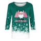 thumbnail image 3 of Camisetas de Navidad para Mujeres, 3/4 Manga Cuello Redondo Blusa con Estampado de Vacaciones, Top de Moda Casual, 3 of 5