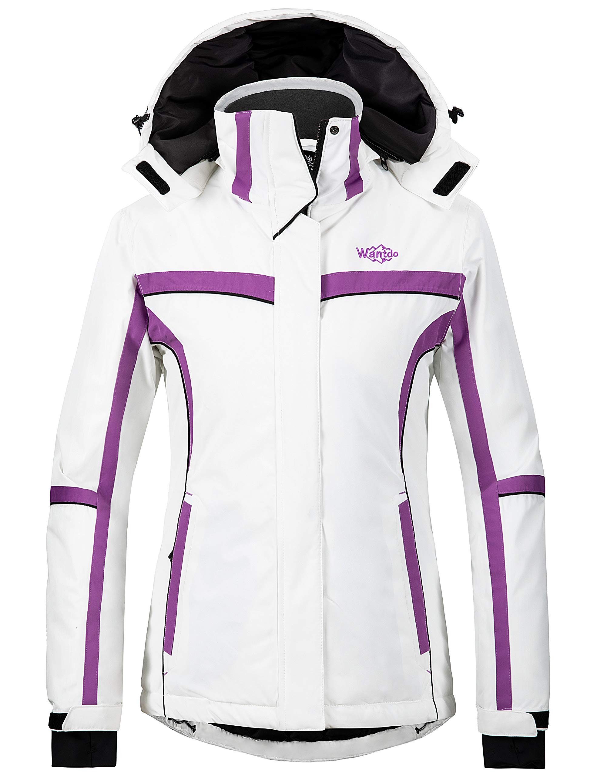 Wantdo Women's Winter Printed Waterproof Ski Jacket Raincoat with Hood White L - image 1 of 3