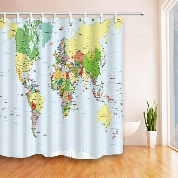 world map shower curtain walmart Artjia World Map For Educational Gifts To Children And Kids world map shower curtain walmart