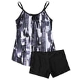 thumbnail image 3 of Womens Swimsuits Two Piece Sets Drawstring Swimsuit with Boyshorts Womens Plus Size Swimsuit, 3 of 6