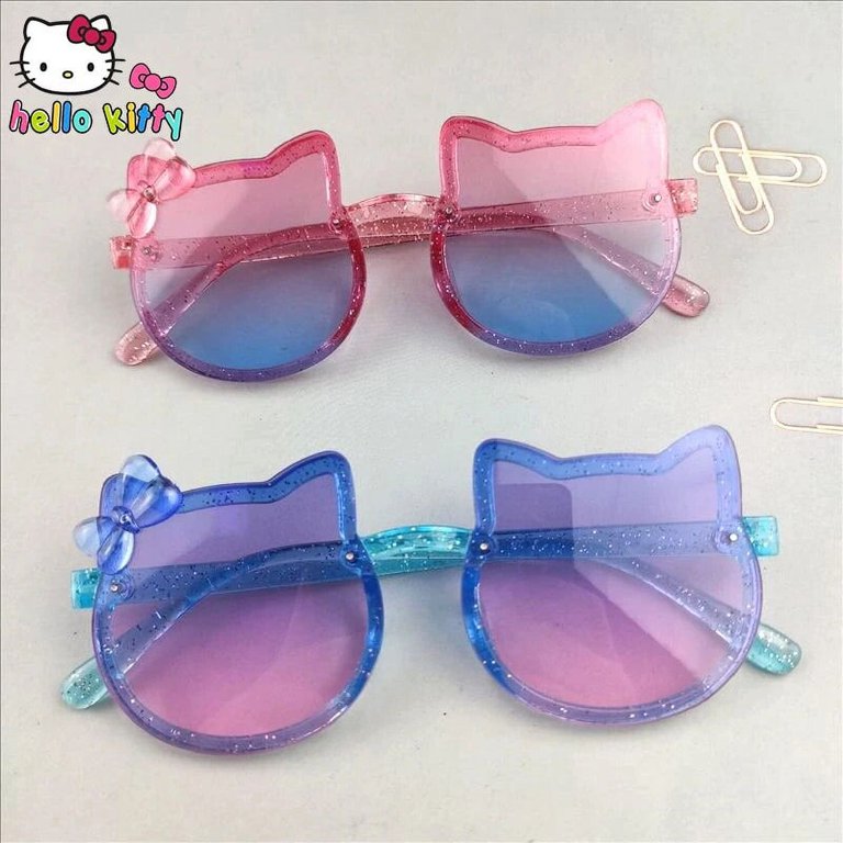 New Children'S Hello Kitty Cartoon Sunglasses Acrylic Bow Outdoor