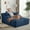 Blue, variant on AENKYO 50" Chaise Lounge Sofa Bed with 3 Pillows, Convertible Sleeper Couch for Living Room, Bedroom & Small Spaces - Corduroy Upholstered Deep Seat Comfy Furniture - White