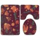 thumbnail image 1 of ABPHQTO Floral en Tonos Naranjas Juego de alfombras de baño de 3 piezas Alfombra de baño Alfombra de contorno y tapa de inodoro ABPHQTO Cont-CHAPPLE-30298, 1 of 2