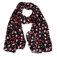 thumbnail image 2 of Shimmer Anna Shine Christmas Holiday Scarf for Women (Black/Red Stockings), 2 of 3
