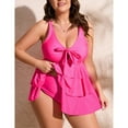 thumbnail image 2 of Women's Plus Size Tankini Swimsuit Ruffle Sleeve Two Piece Bathing Suit, 2 of 5