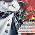 thumbnail image 6 of Winter Christmas Snowman Shower Curtain, Snowflake Xmas Shower Curtains Set for Bathroom, Holiday Winter Theme Fabric Decor Bath Curtain with Hooks, 70X72IN Red, 6 of 6