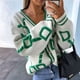 thumbnail image 4 of Suéteres Tipo Cárdigan de Punto Grueso para Mujer, Informales, Abiertos, con Botones, para Invierno, y Otoño Crema L, 4 of 10