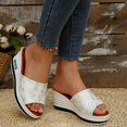 thumbnail image 2 of Dakaela Women's Platform Wedge Sandals Open Toe Slip on Slides Comfortable Summer Walking Shoes, 2 of 8