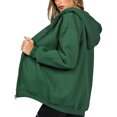 thumbnail image 3 of CAROOTU Front Open Hoodies with Pocket Thick Zipper Sweatshirt Drawstring Hood, 3 of 7