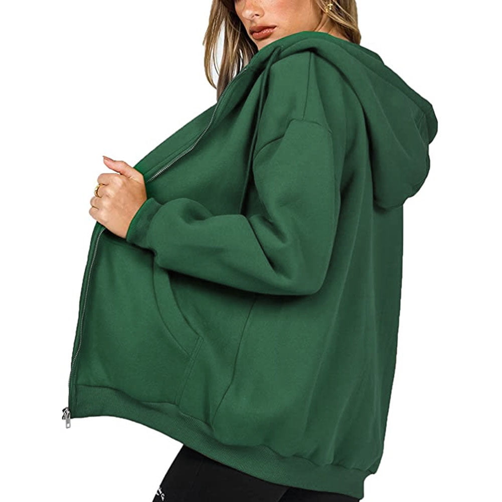 VALINK Front Open Hoodies with Pocket Thick Zipper Sweatshirt Drawstring Hood