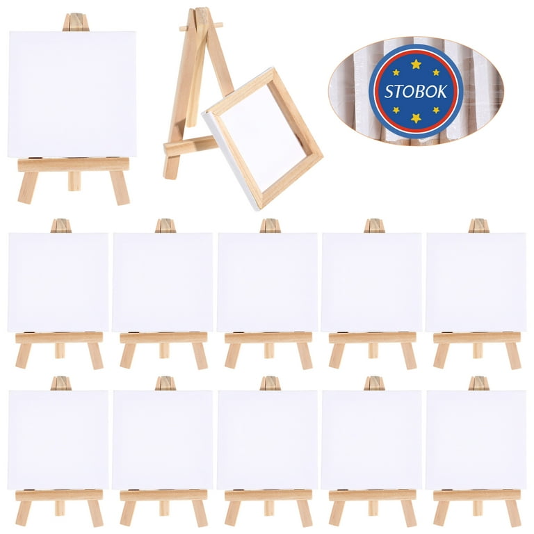 12 Sets Mini Painting Canvas with Easels Blank Art Canvas Boards with –  Alicorn Arts