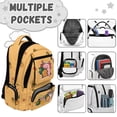 thumbnail image 6 of Yspwyqan Cute Axolotl Pineapple School Backpack for Kids, 17 Inch 600D Polyester Lightweight Bookbag Fits 15.6 Laptop, Multi-Pocket for Elementary Middle Travel Hiking, 6 of 7