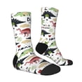 thumbnail image 3 of Uemuo Cute Dinosaurs Pattern Women's Crew Socks, Soft Durable Breathable Moisture-Wicking with Odor Control Cotton socks, 3 of 9