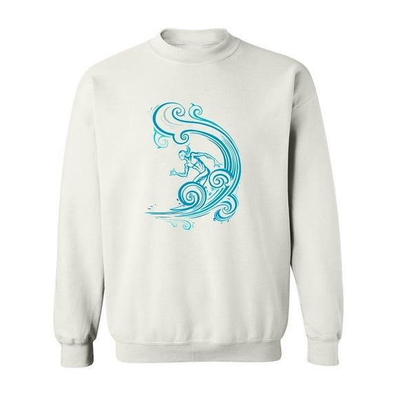 Watercolor Surfer Man Sweatshirt Men -Image by Shutterstock, Male XX-Large
