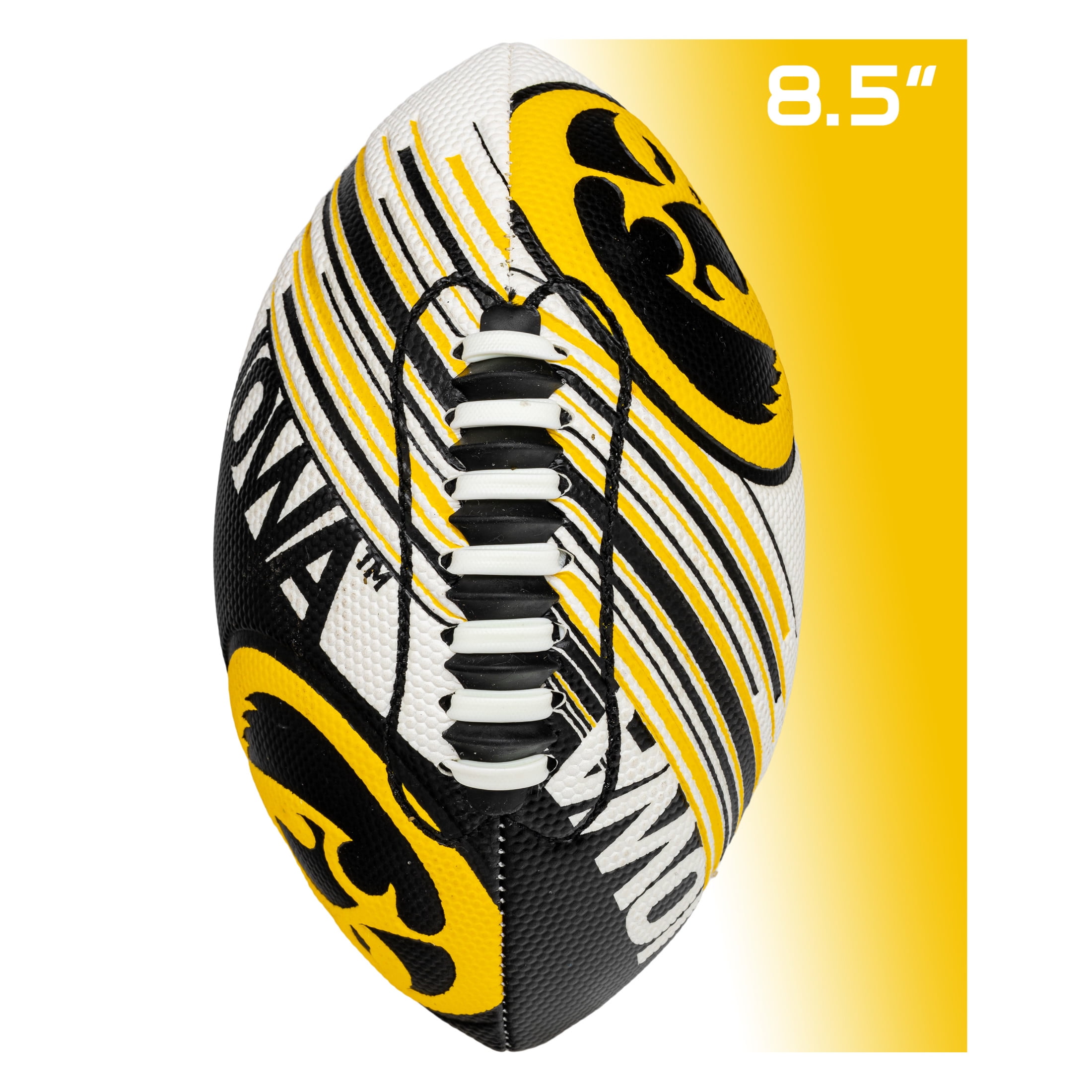 NCAA Iowa Hawkeyes Football - Youth Mini Football - 8.5" Football- SPACELACE Easy Grip Texture- Perfect for Kids !