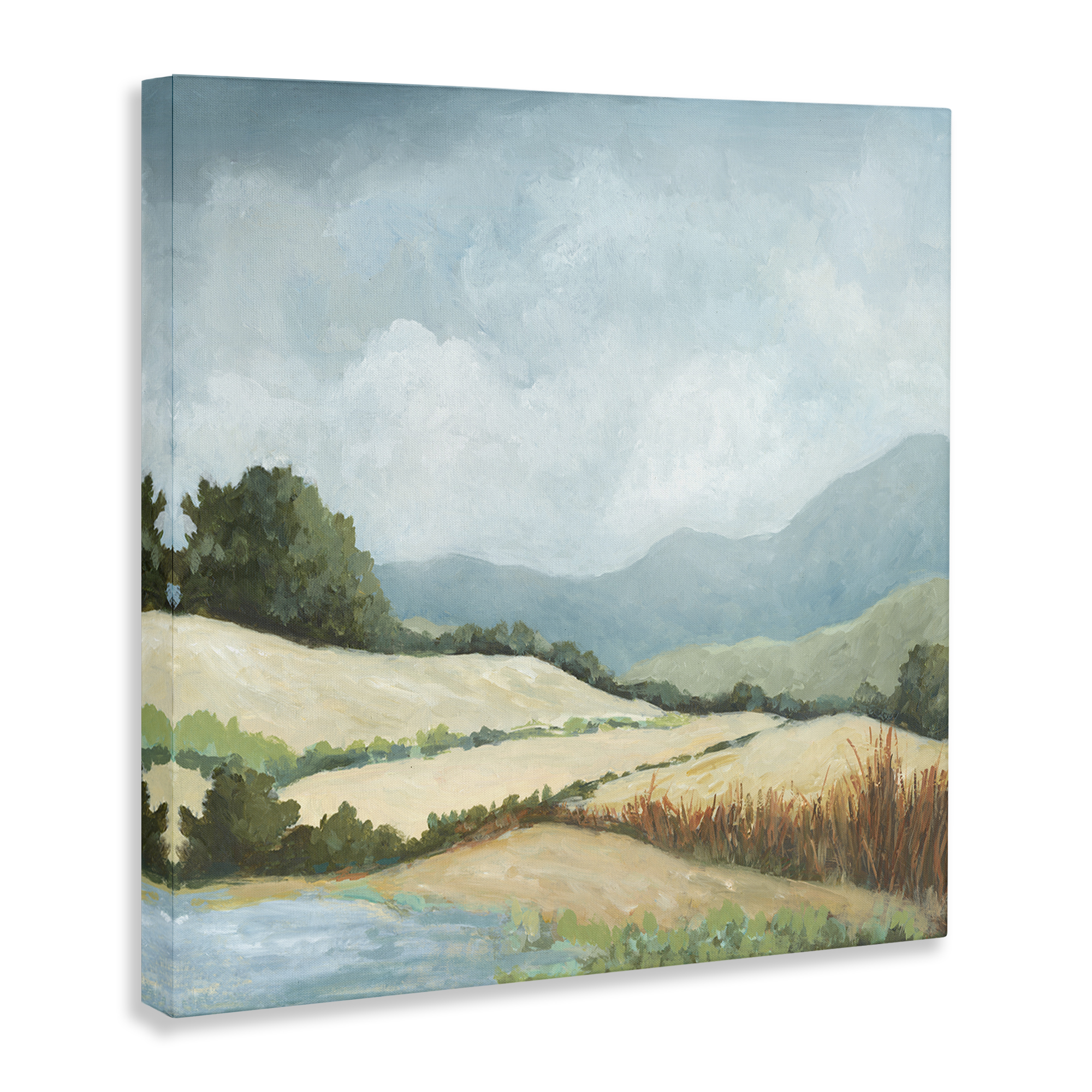 Stupell Industries Scenic Rural Hills Landscape & Nature Painting Wrapped Canvas Art Print Wall Art, 30 x 30