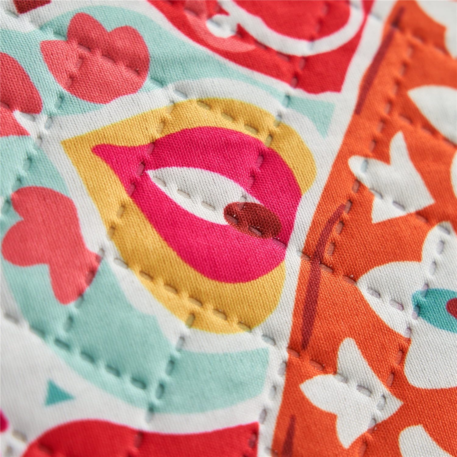JML Quilt Set 3 Piece, Embossed Bedspread Bedding Set with 2 Shams, King, TurquoIse & Tangerine