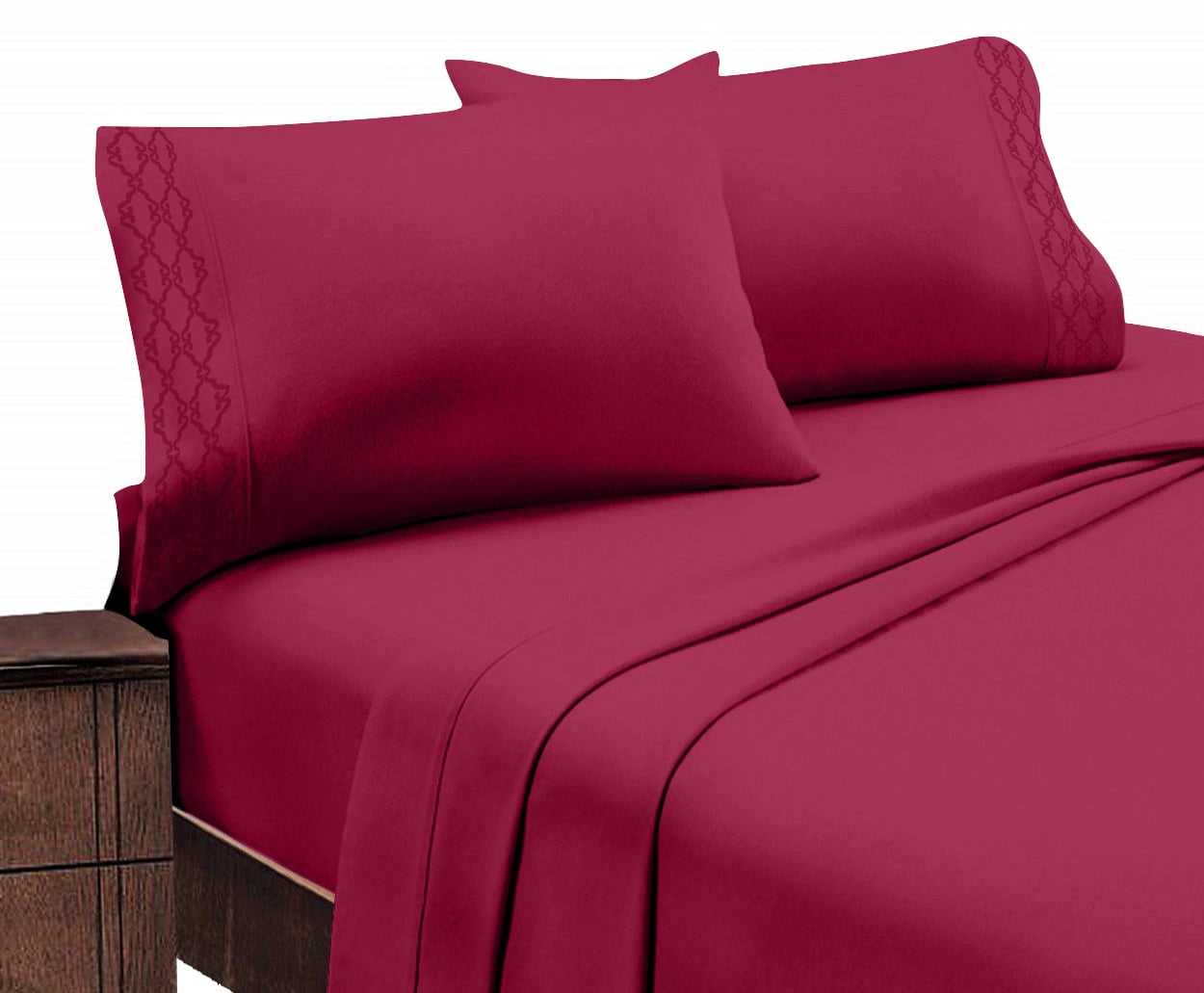4 Foot Small Double Plain Dyed Fitted Bed Sheet or Pillow Cases  in 20 Colors 