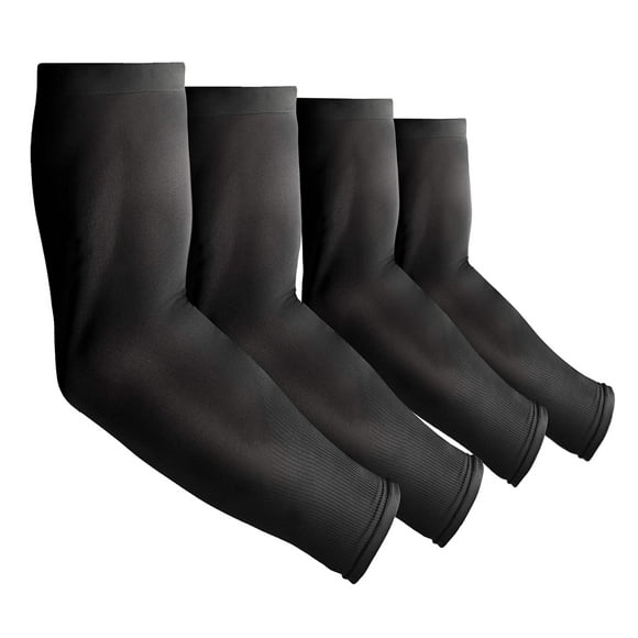 4 Pair UV Protection Arm Sleeves for Men & Women,Tattoo Cover Sleeve,Cooling Compression Sun Sleeves for Cycling Running Outdoor Sports(black) C30
