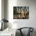 thumbnail image 4 of Nawypu Funny Red Squirrel Stands In The Forest Wall Art Canvas Prints Poster For Home Office Decorations With Framed, 4 of 6