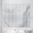 thumbnail image 1 of Grey Tapestry, Victorian Antique Tile Pattern with Royal Curlicues Old Rich Scroll Regency Motifs, Fabric Wall Hanging Decor for Bedroom Living Room Dorm, 5 Sizes, Grey Pale Grey, by Ambesonne, 1 of 1